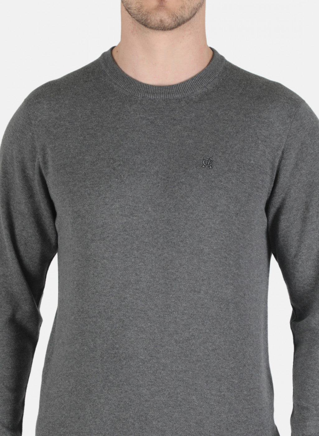 Men Grey Solid Pullover