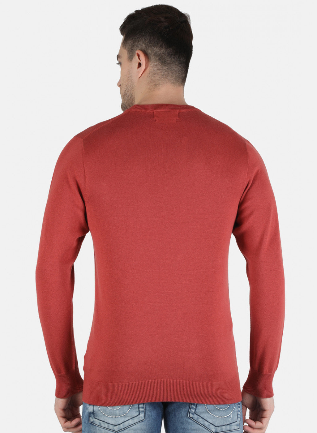 Men Rust Solid Pullover