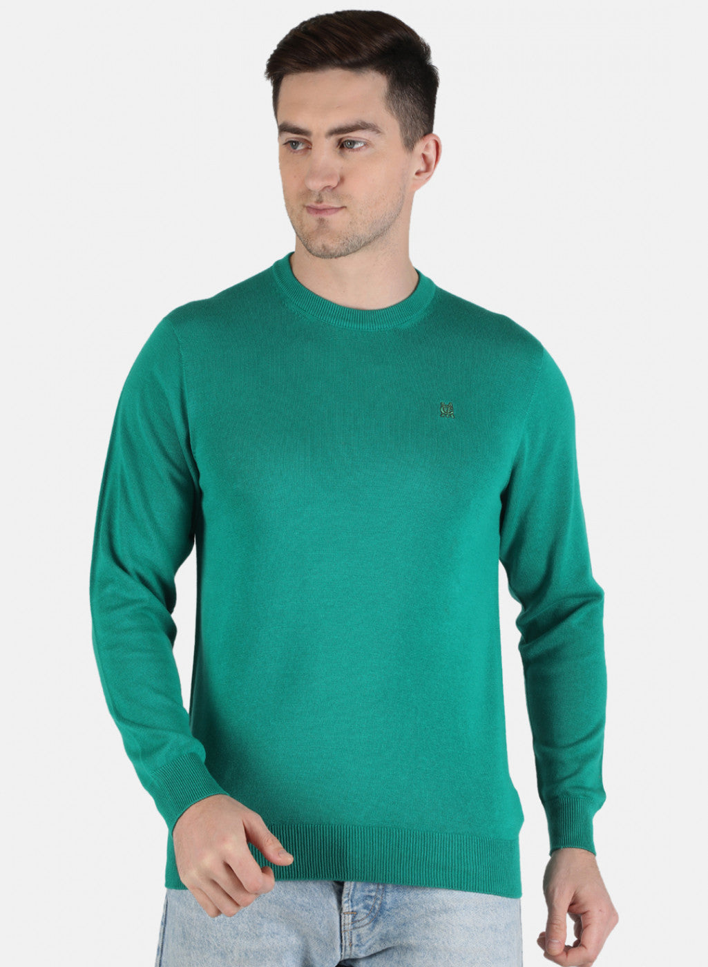 Men Green Solid Pullover