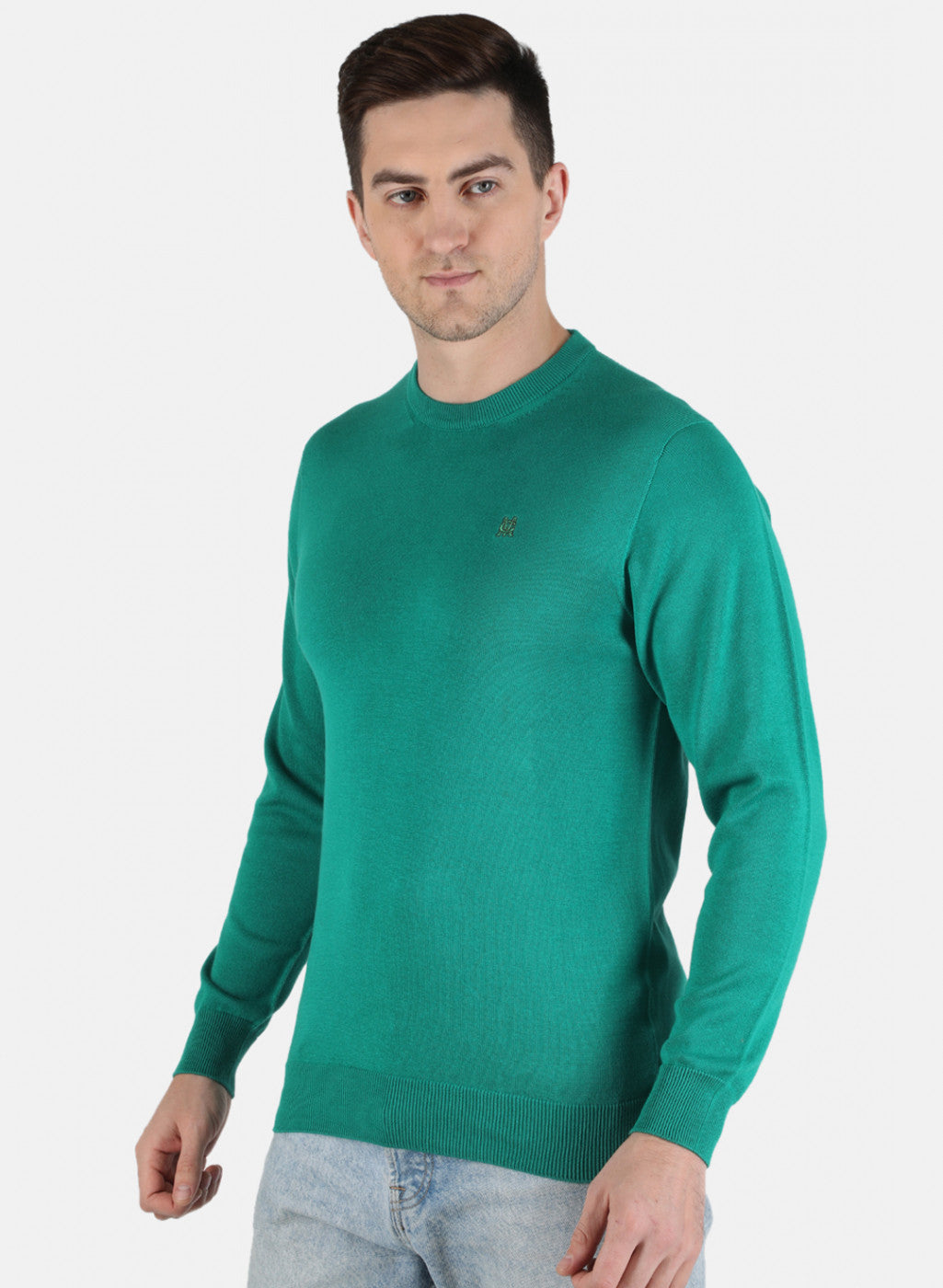 Men Green Solid Pullover