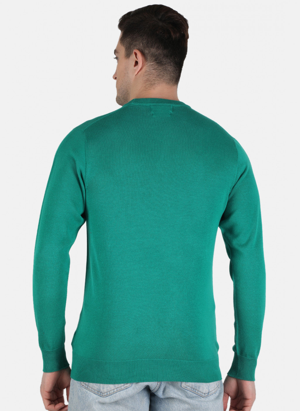 Men Green Solid Pullover