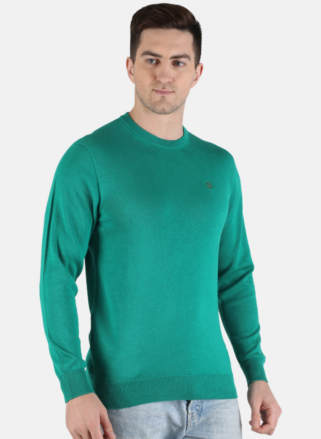 Men Green Solid Pullover