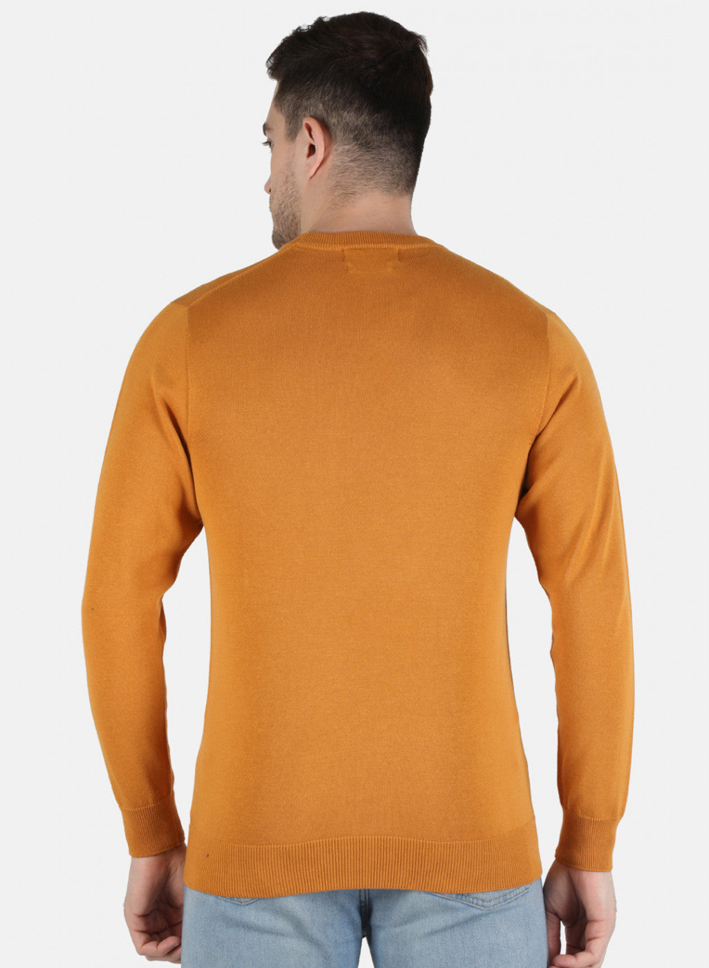 Men Caramel Solid Pullover