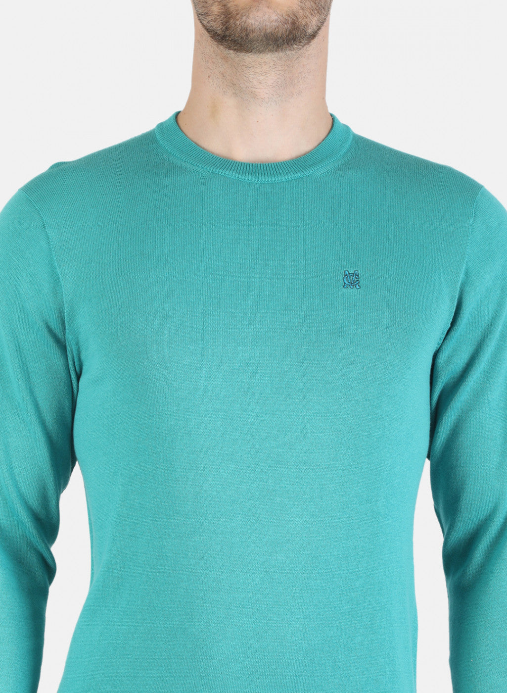 Men Blue Solid Pullover