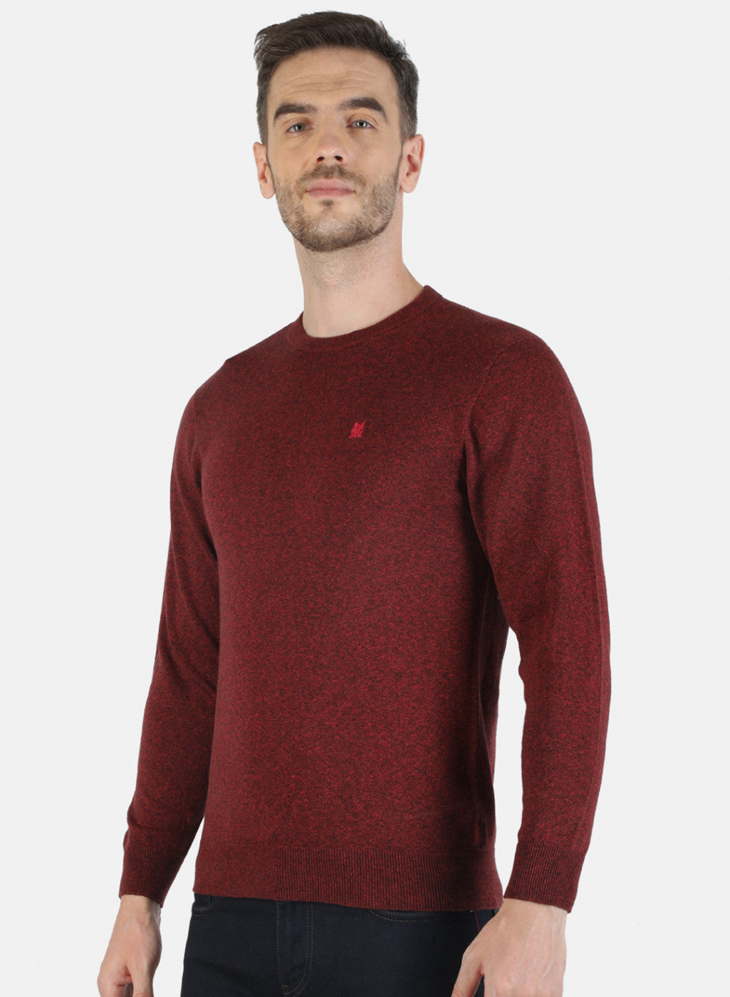 Men Red Solid Pullover