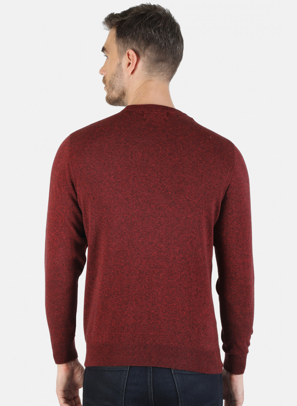 Men Red Solid Pullover