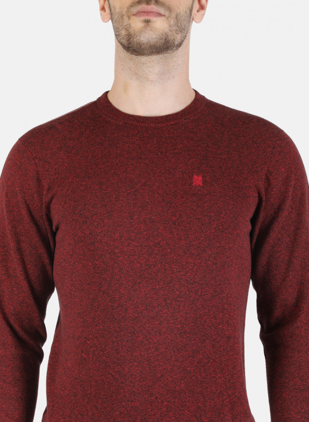 Men Red Solid Pullover