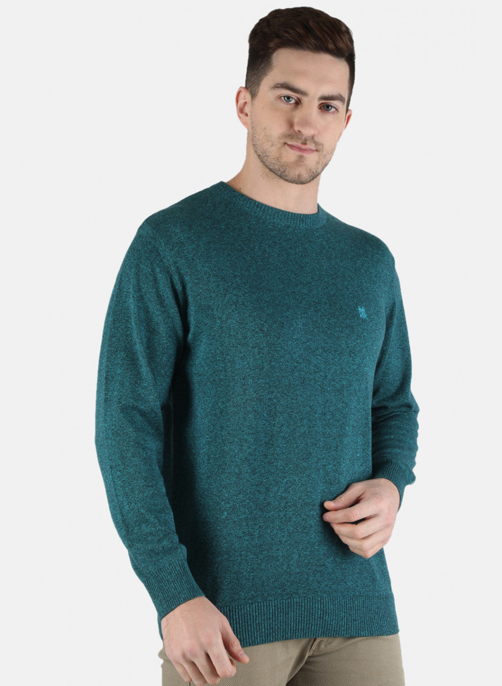 Men Green Solid Pullover