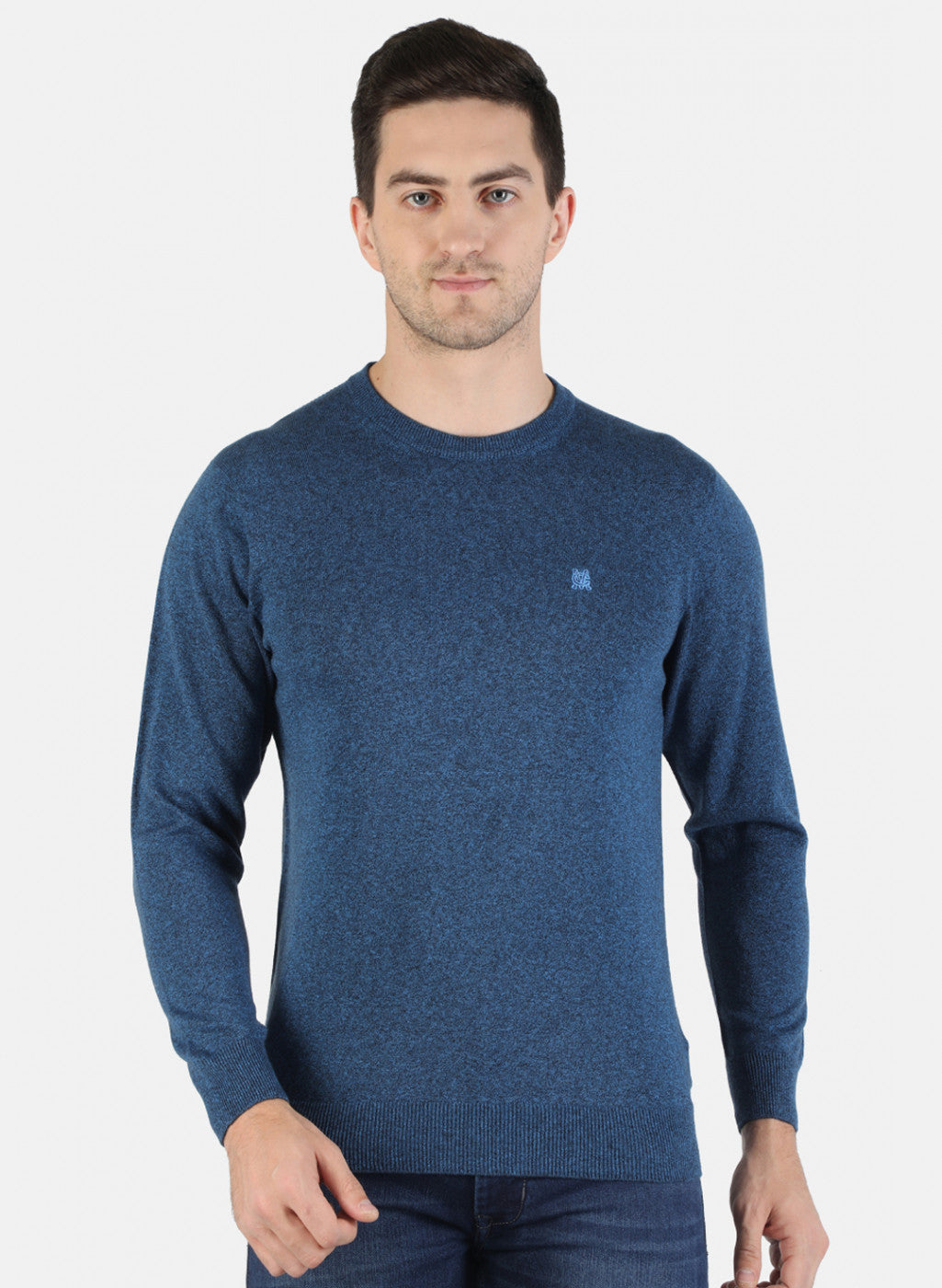 Men Blue Solid Pullover