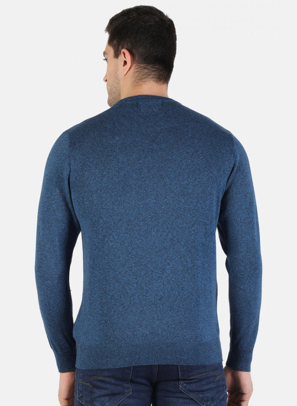 Men Blue Solid Pullover