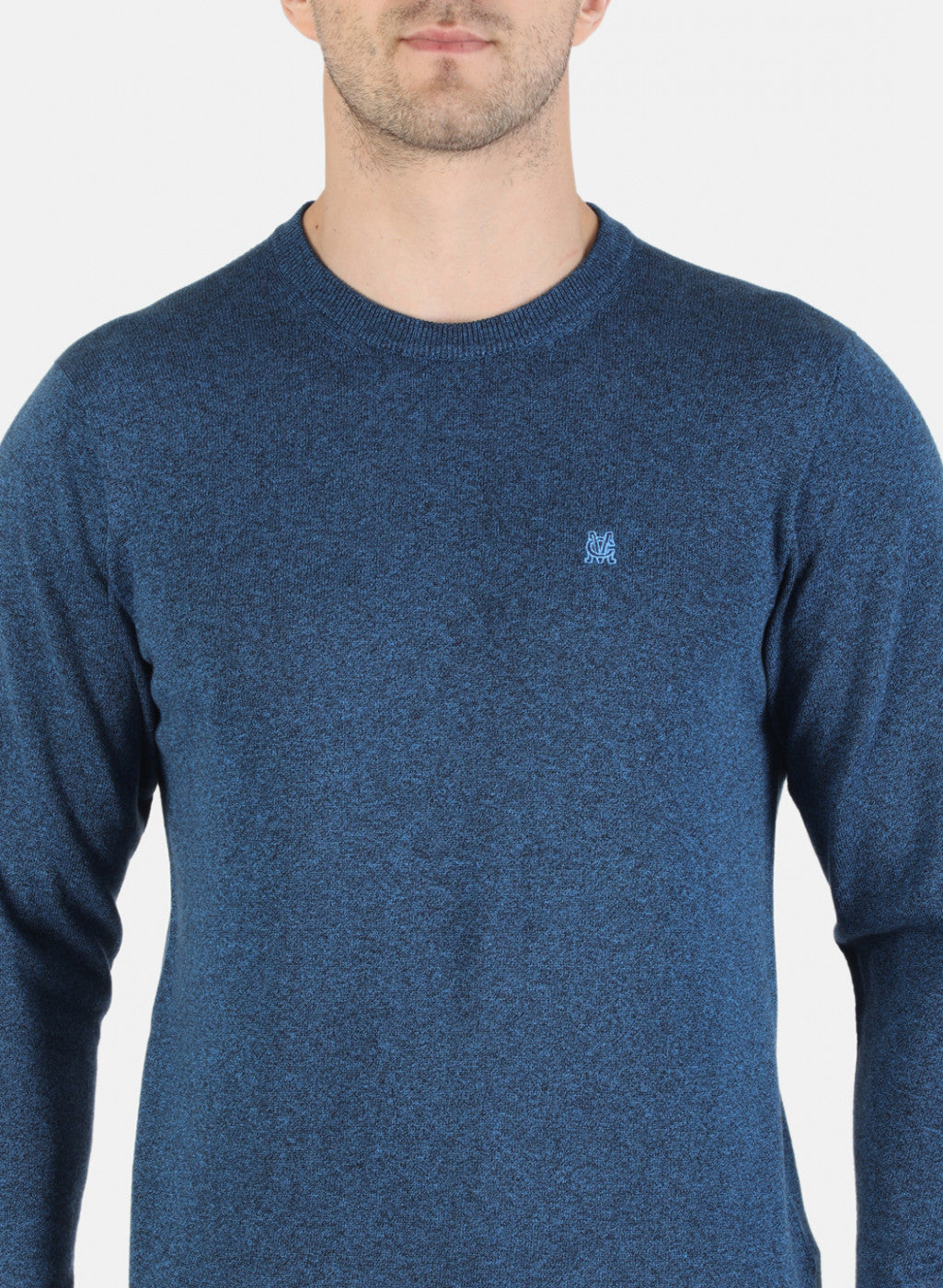 Men Blue Solid Pullover