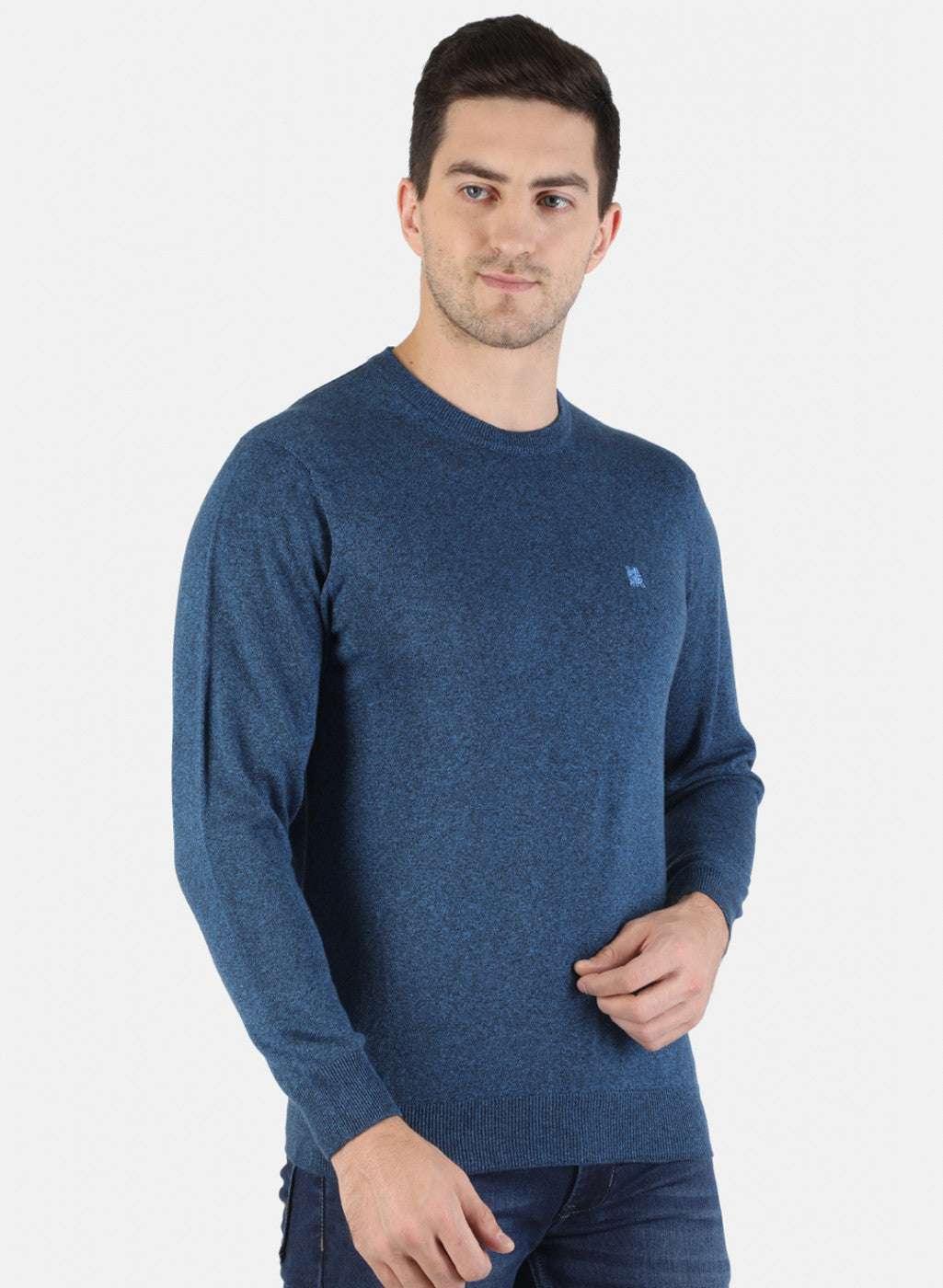 Men Blue Solid Pullover