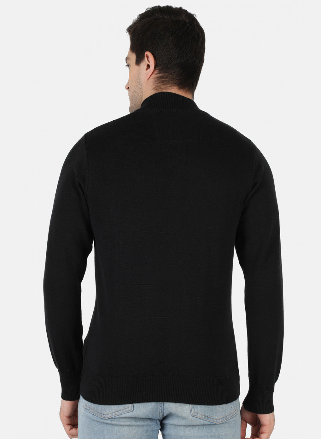 Men Black Solid Pullover