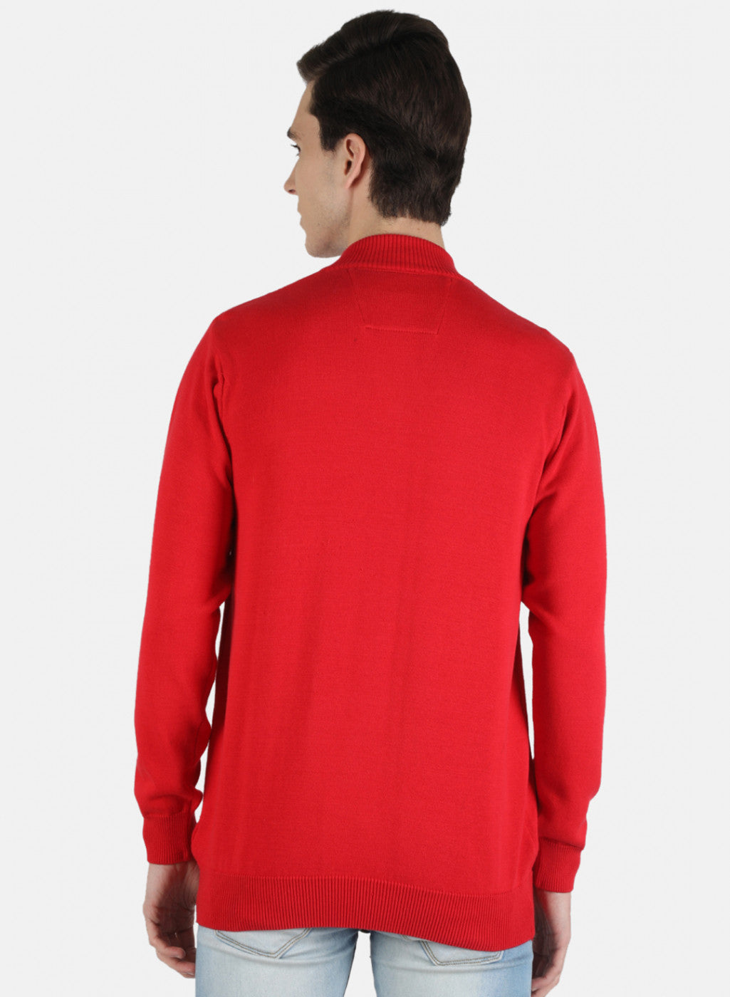 Men Red Solid Pullover