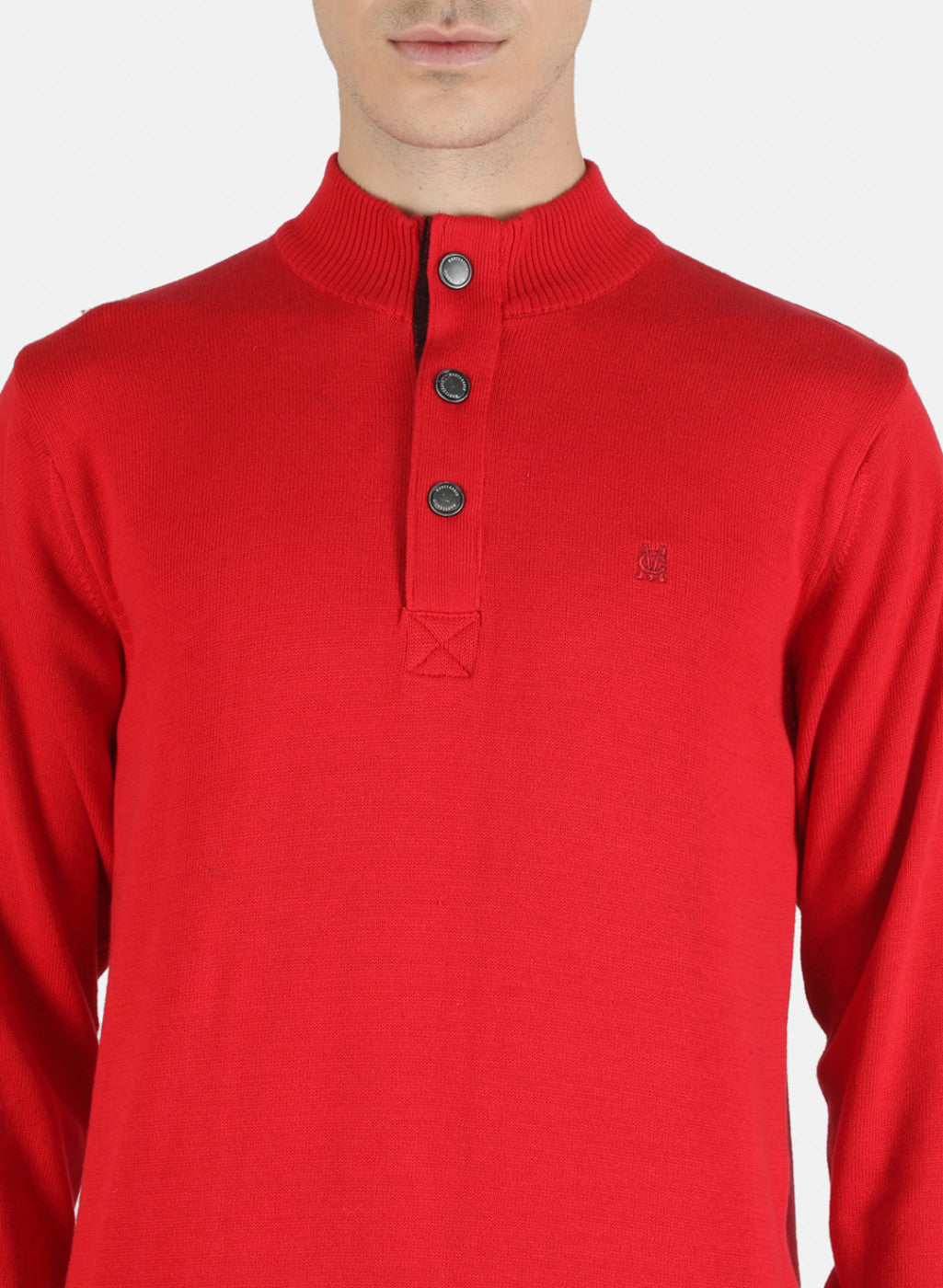 Men Red Solid Pullover