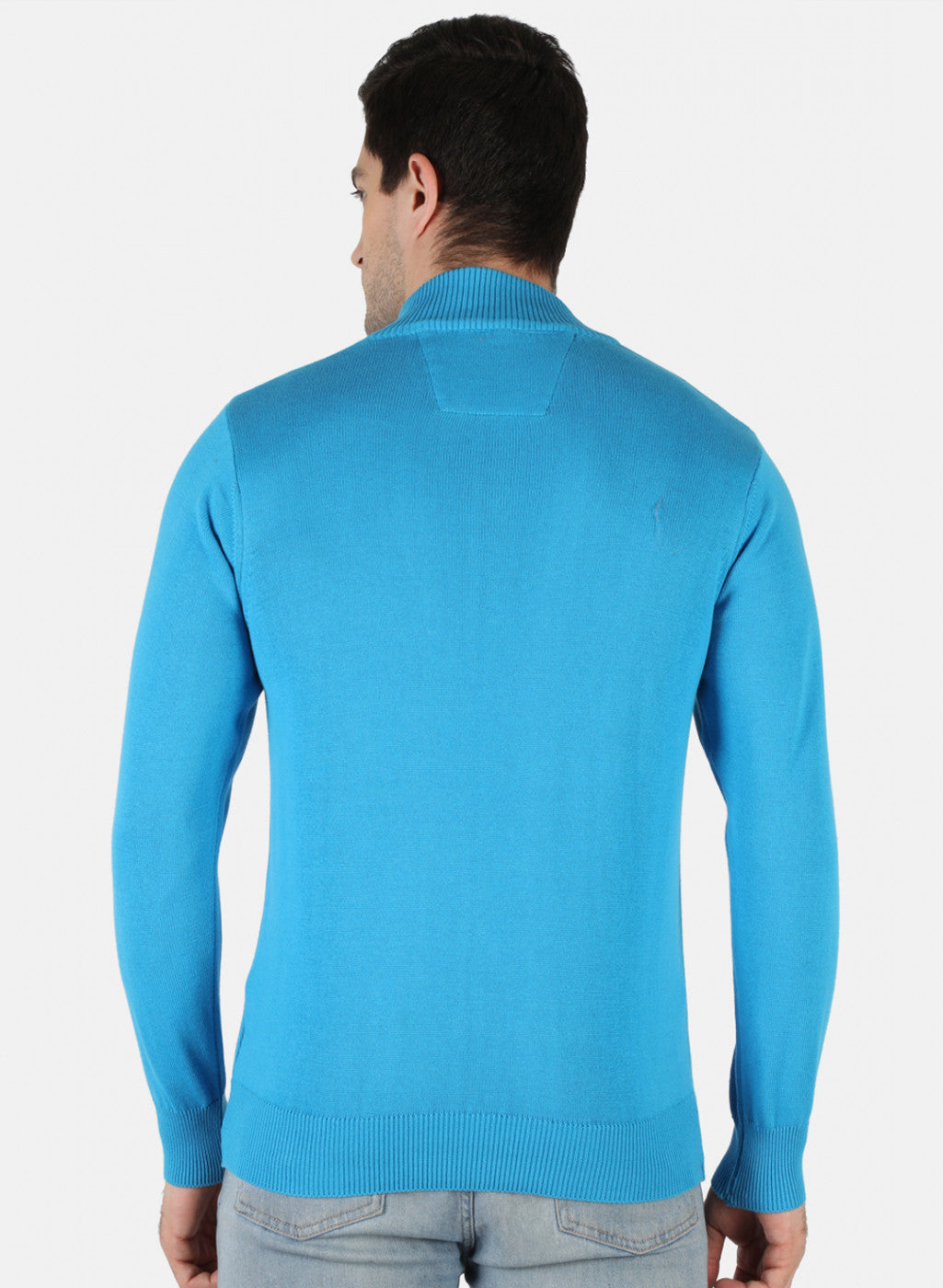 Men Blue Solid Pullover