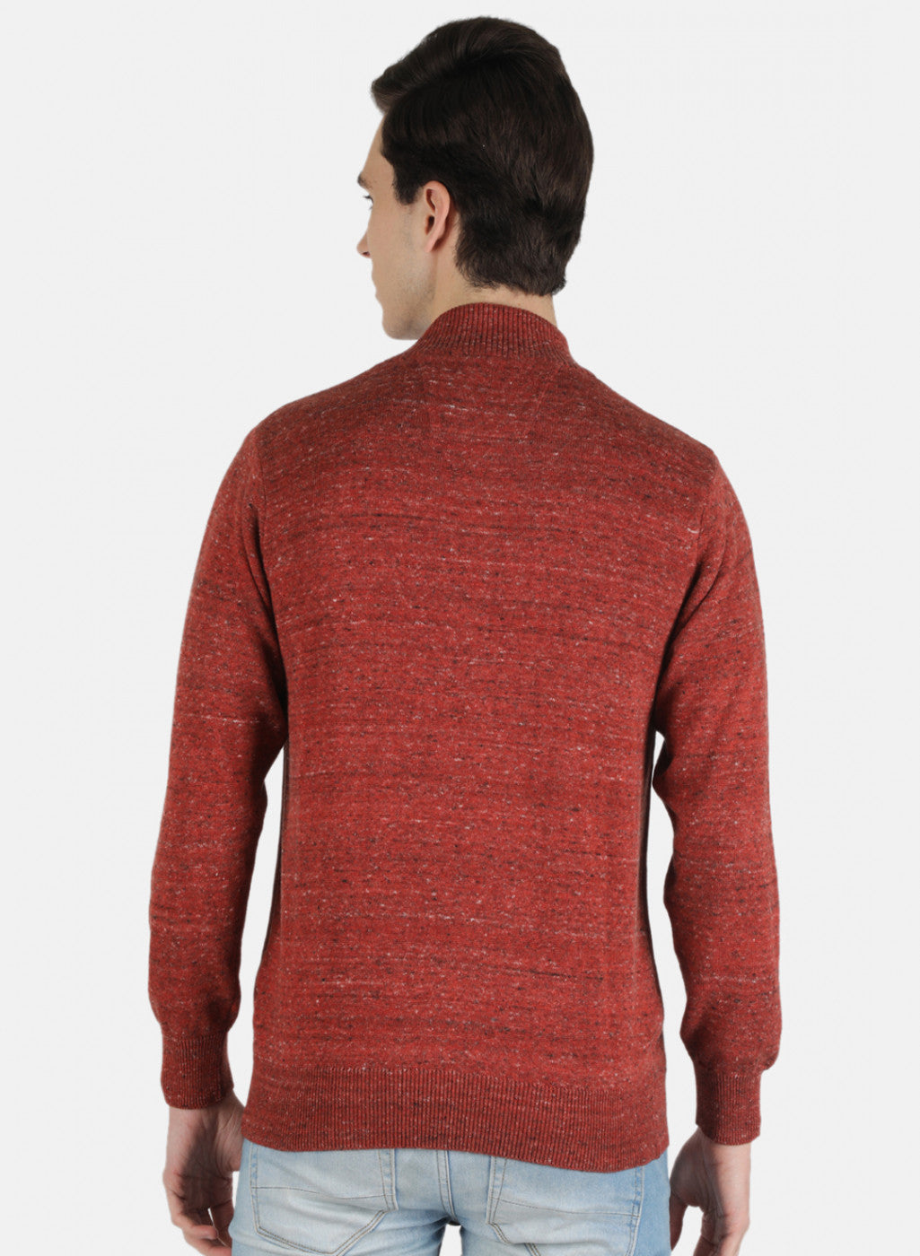 Men Red Solid Pullover