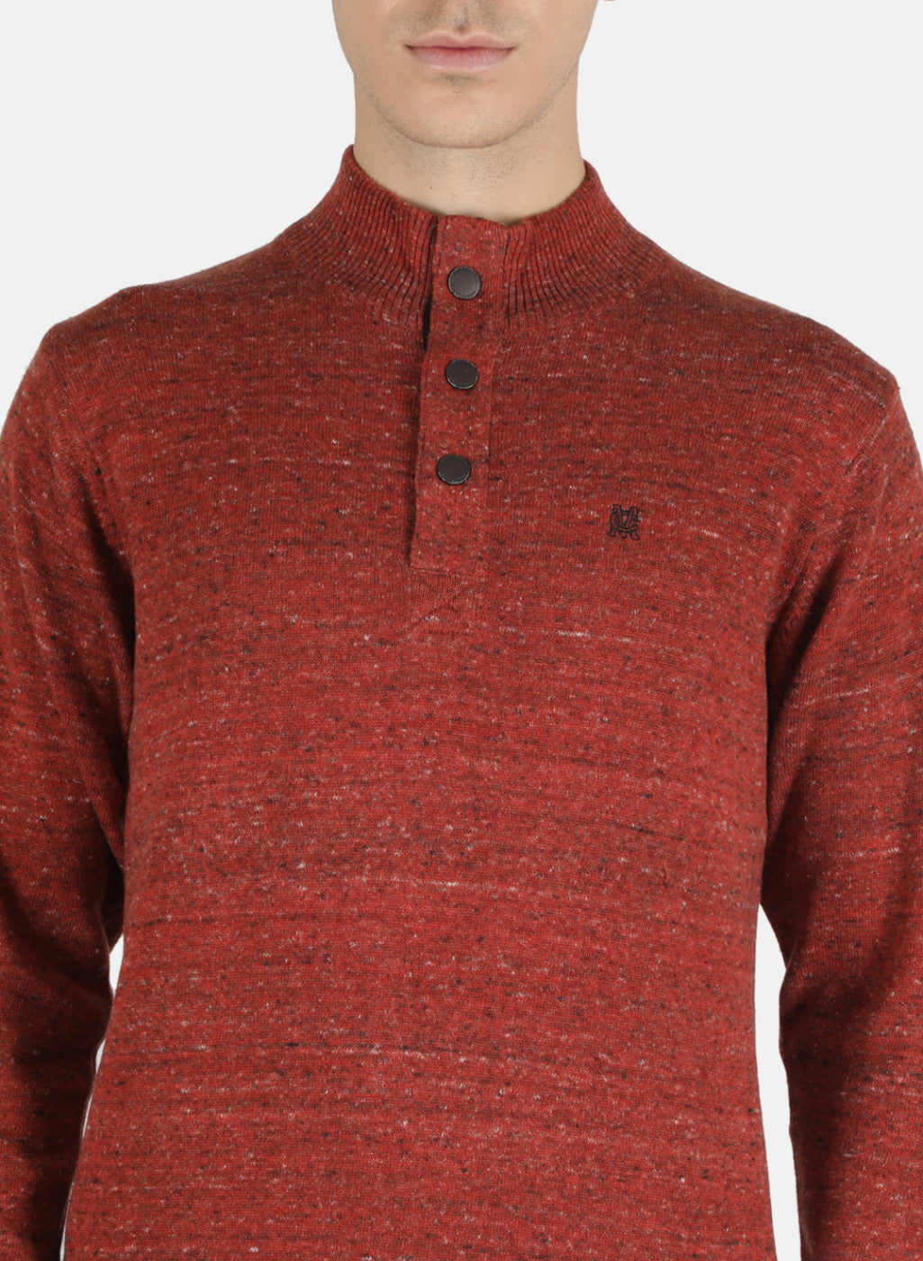 Men Red Solid Pullover