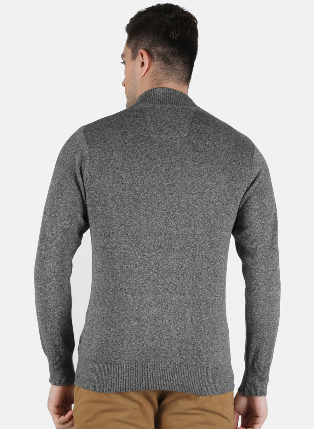 Men Grey Solid Pullover