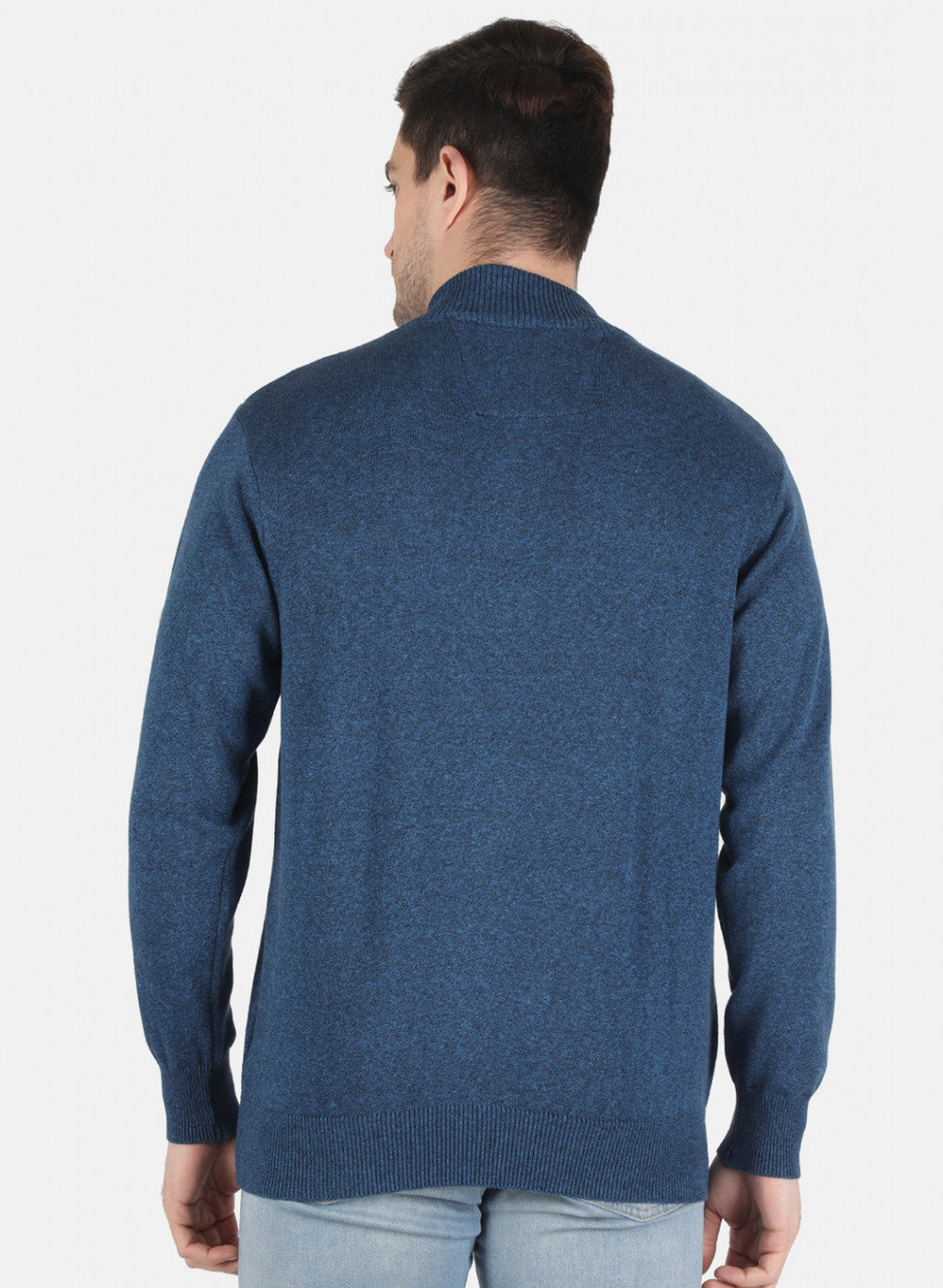 Men Blue Solid Pullover