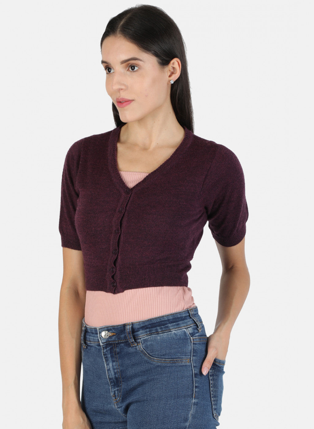 Women Maroon Solid Blouse