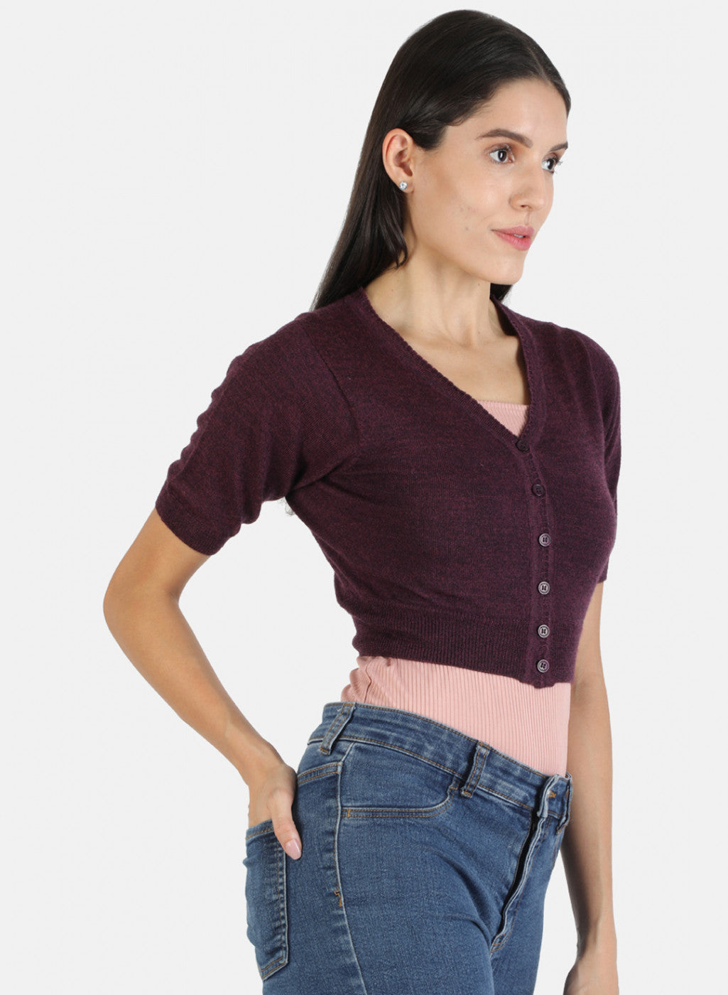 Women Maroon Solid Blouse