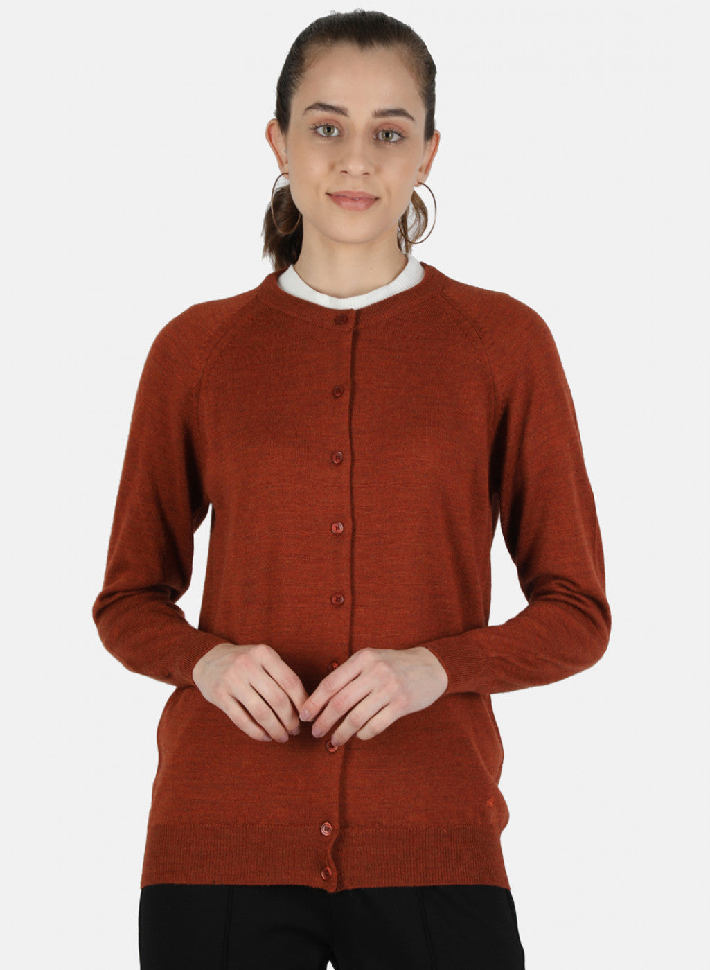 Women Orange Solid Cardigan