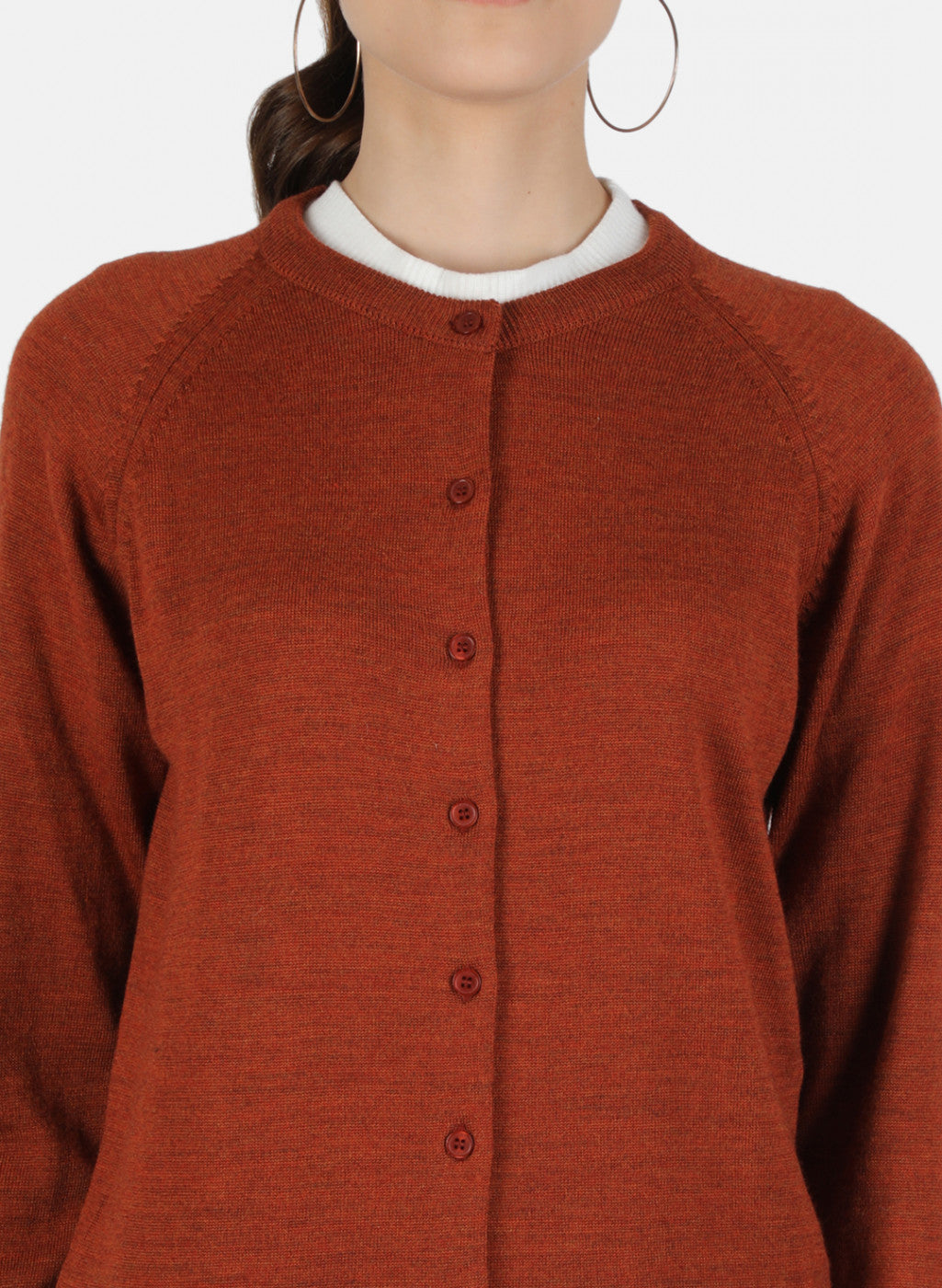 Women Orange Solid Cardigan