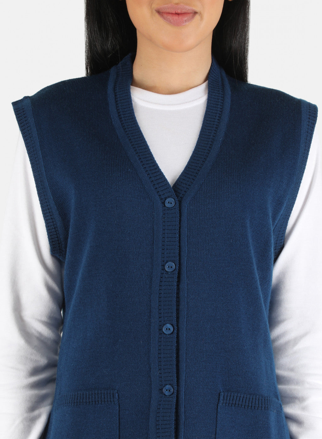 Women Blue Solid Cardigan