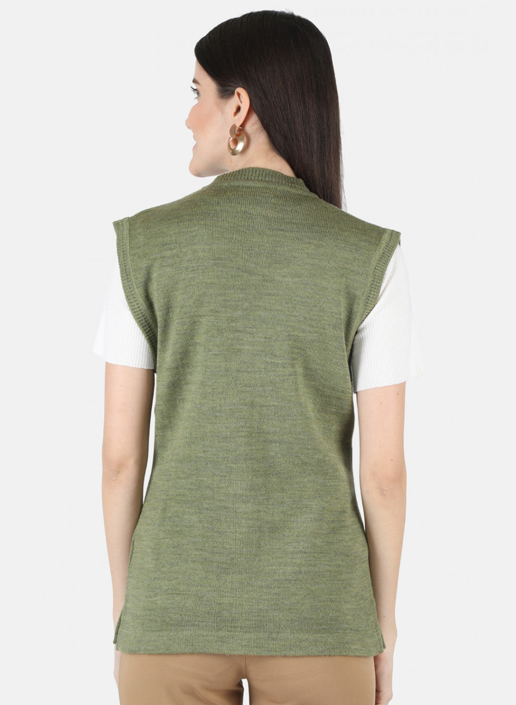 Women Olive Solid Cardigan