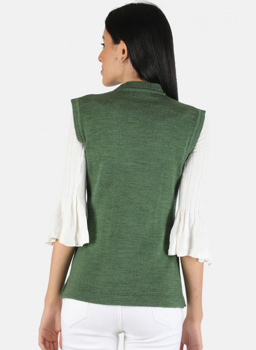 Women Olive Solid Cardigan