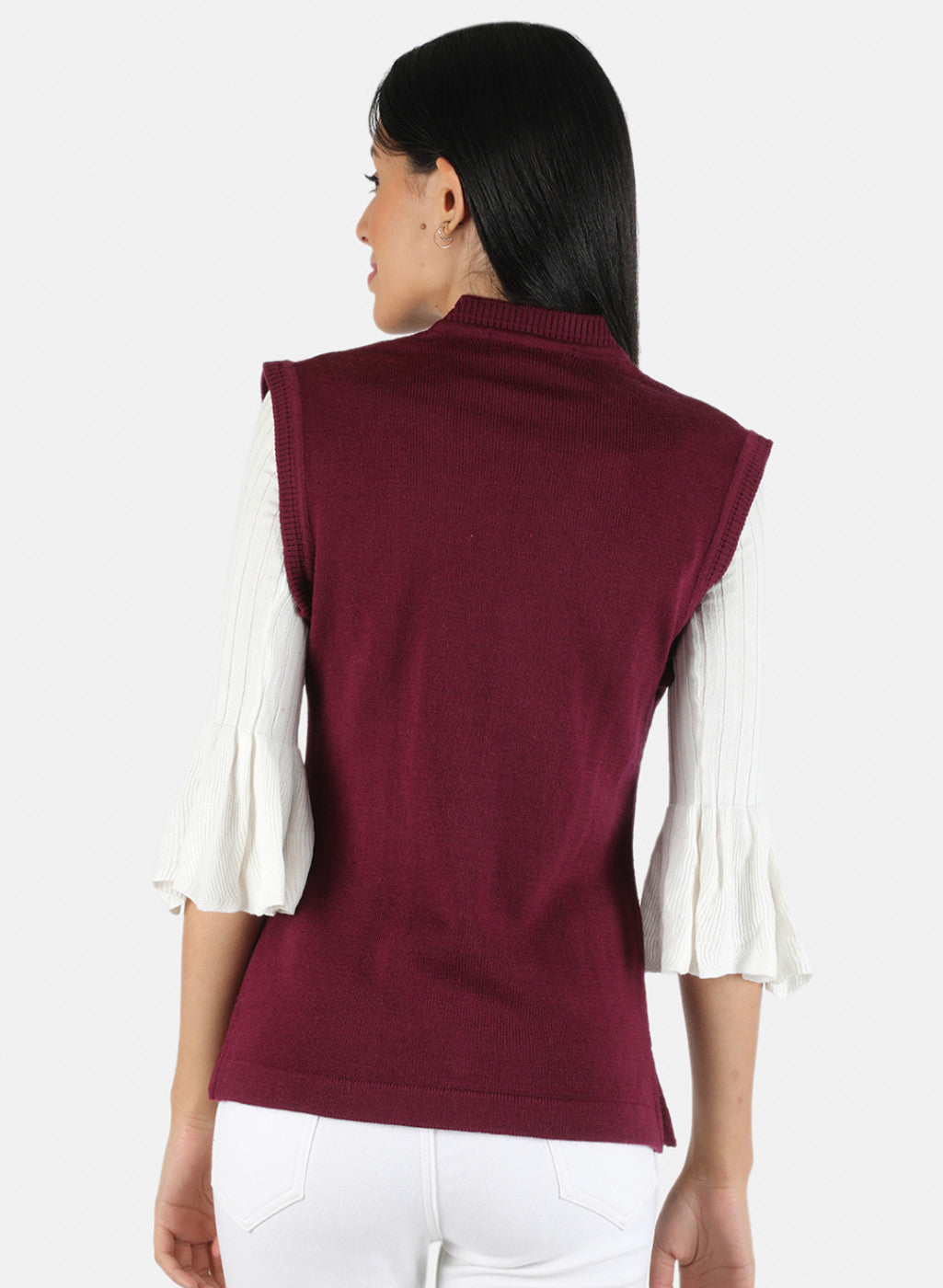 Women Purple Solid Cardigan