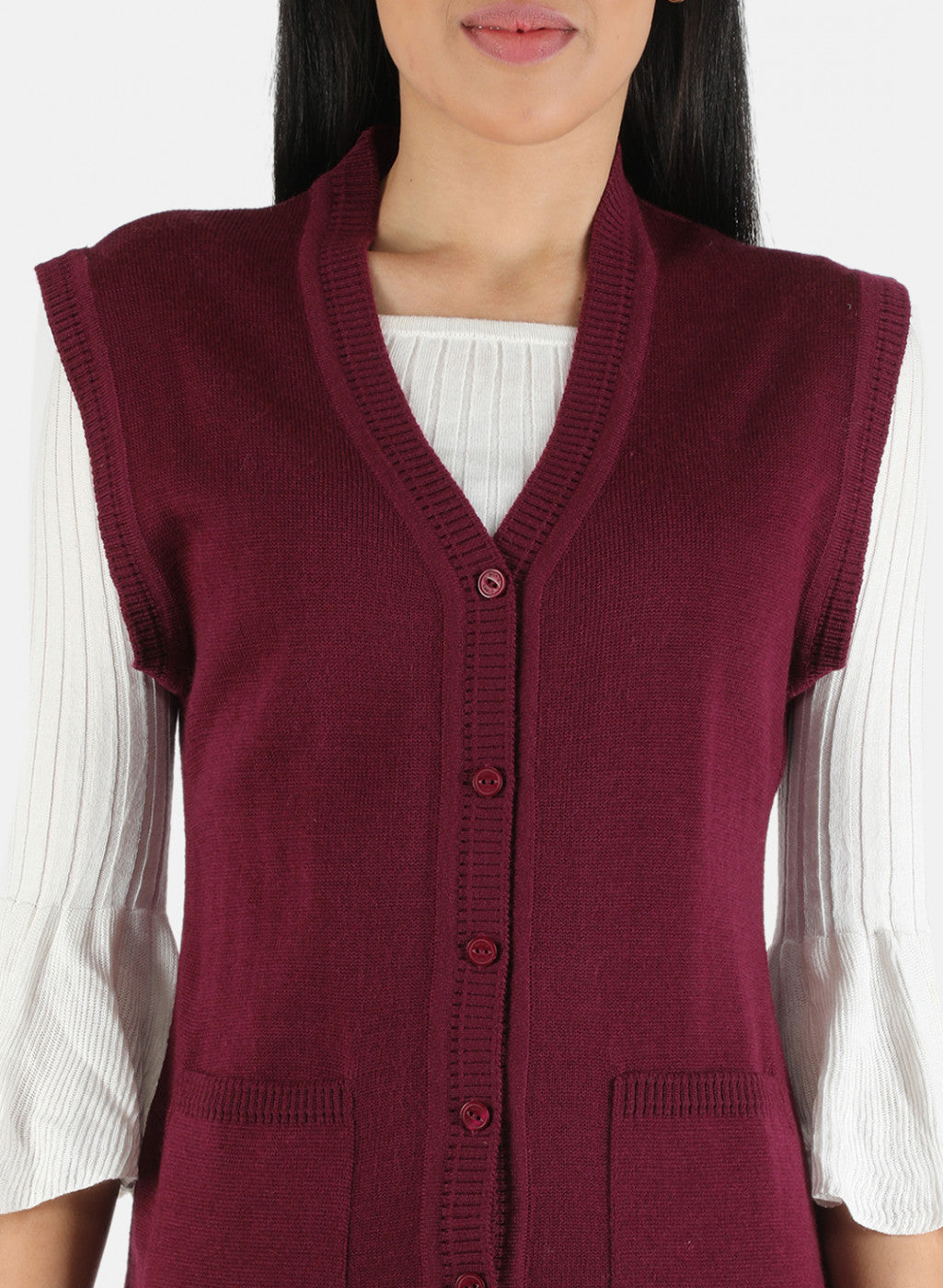 Women Purple Solid Cardigan