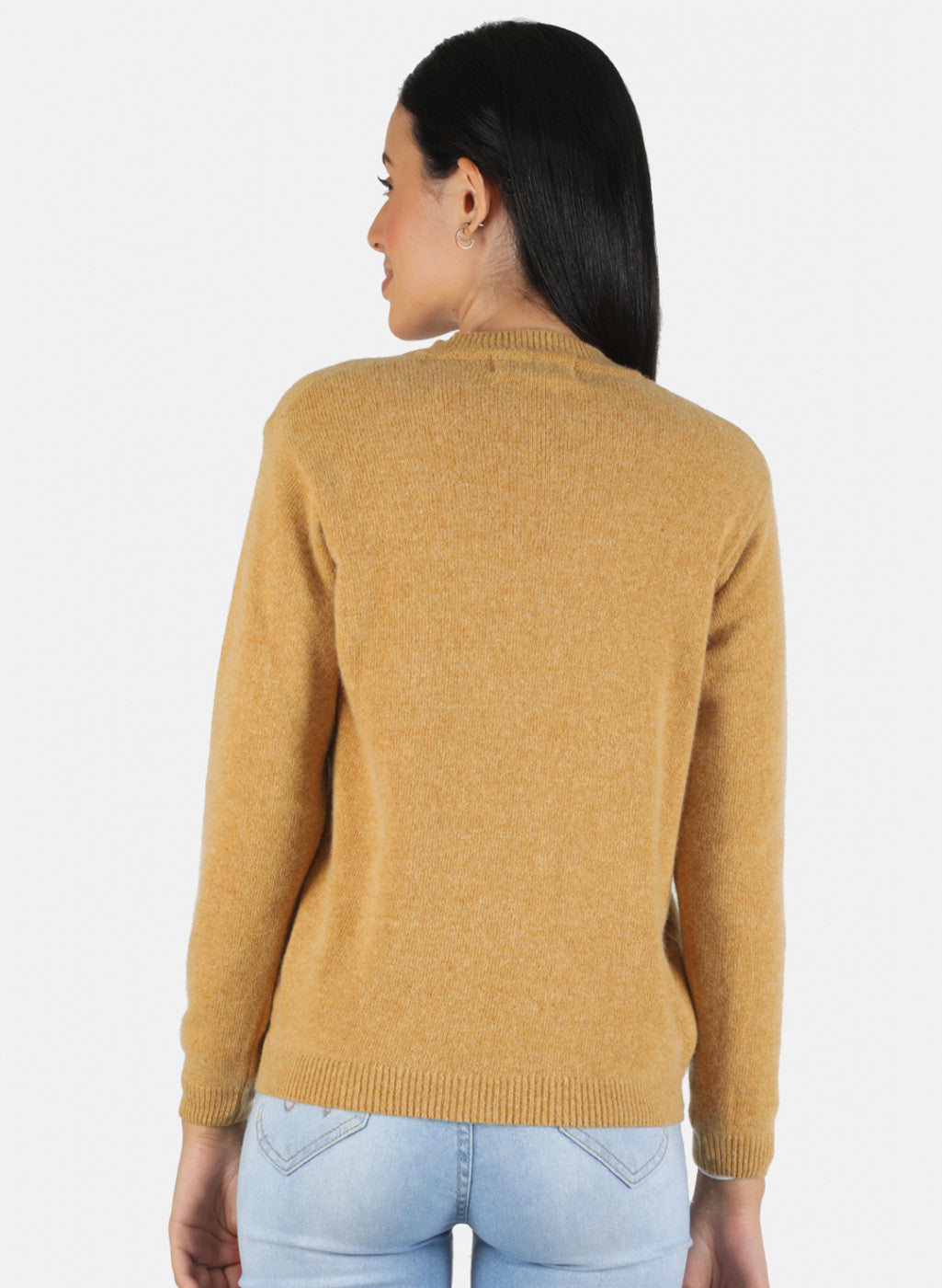 Women Yellow Solid Cardigan