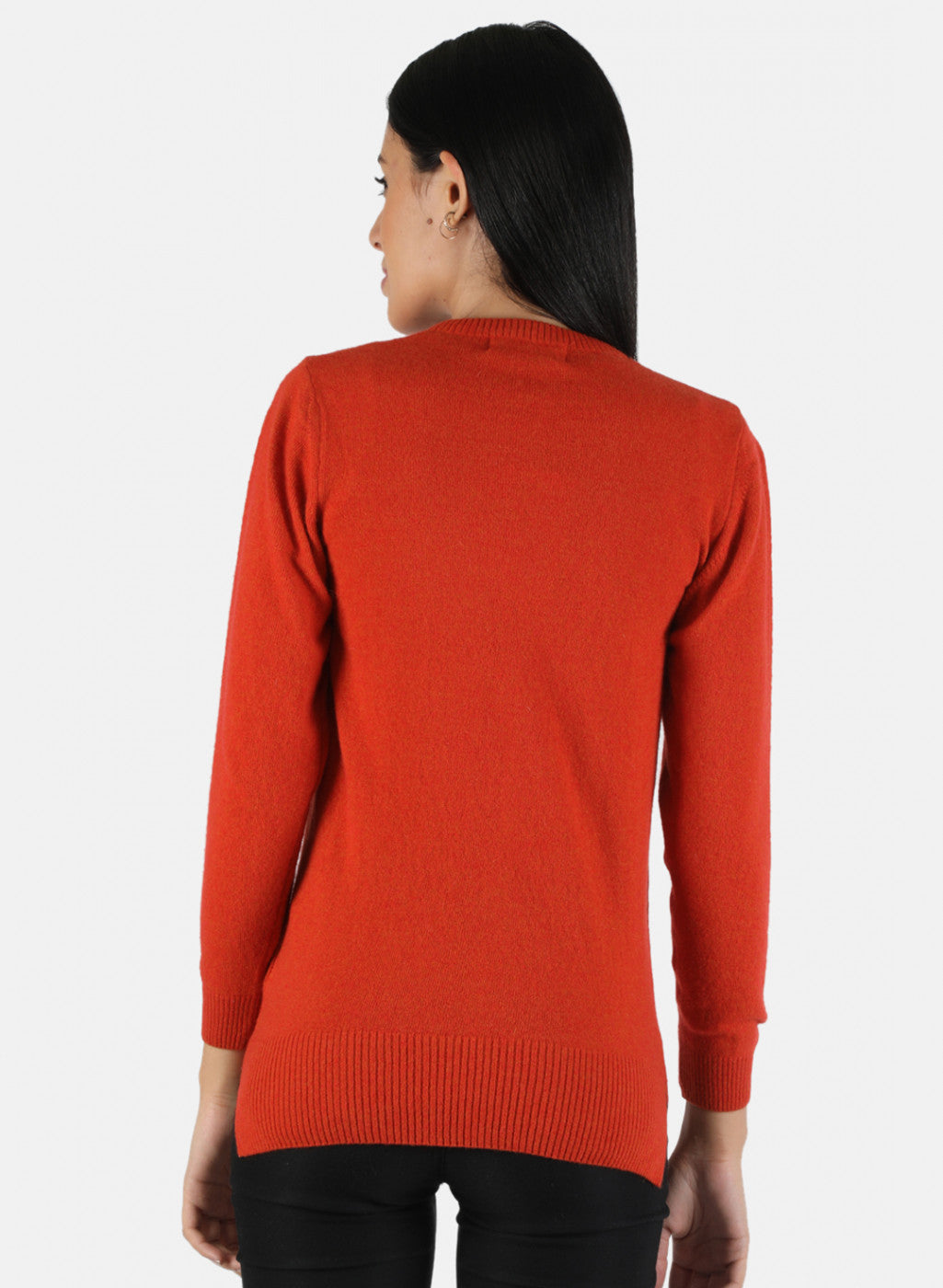 Women Orange Solid Cardigan