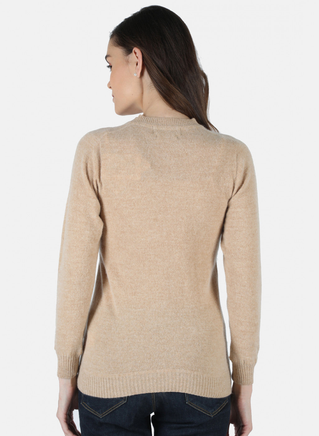 Women Beige Solid Cardigan