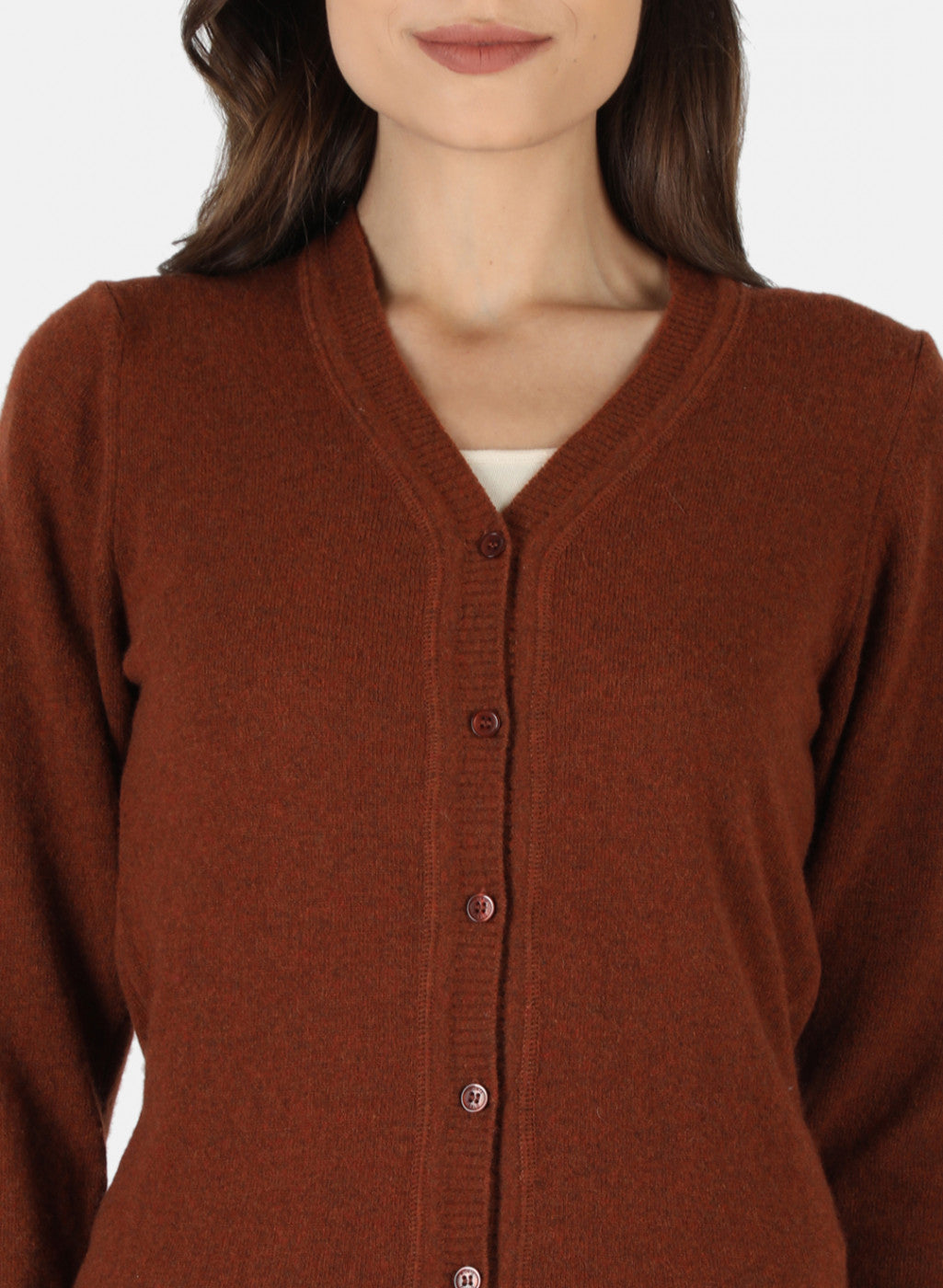 Women Brown Solid Cardigan