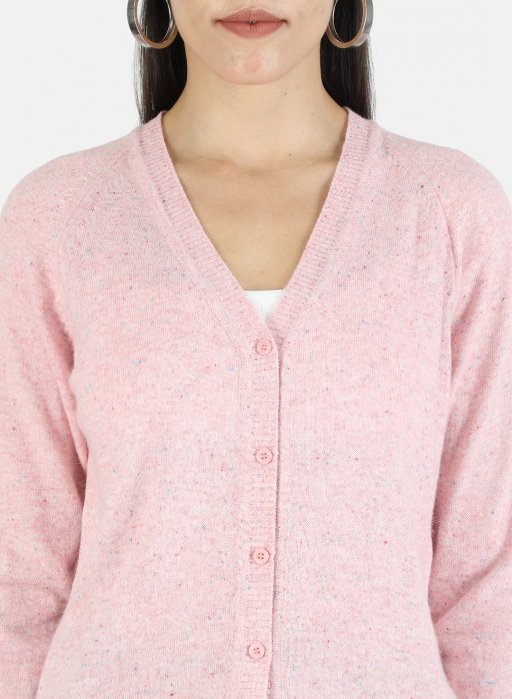 Women Pink Solid Cardigan