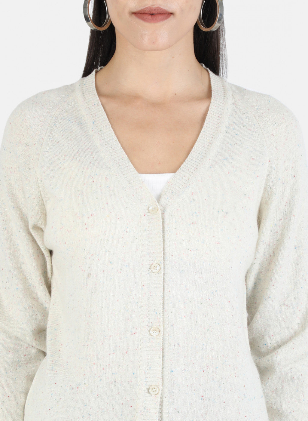 Women White Solid Cardigan