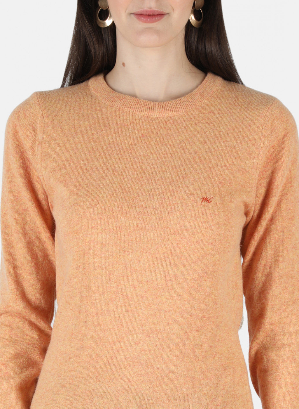 Women Orange Solid Top