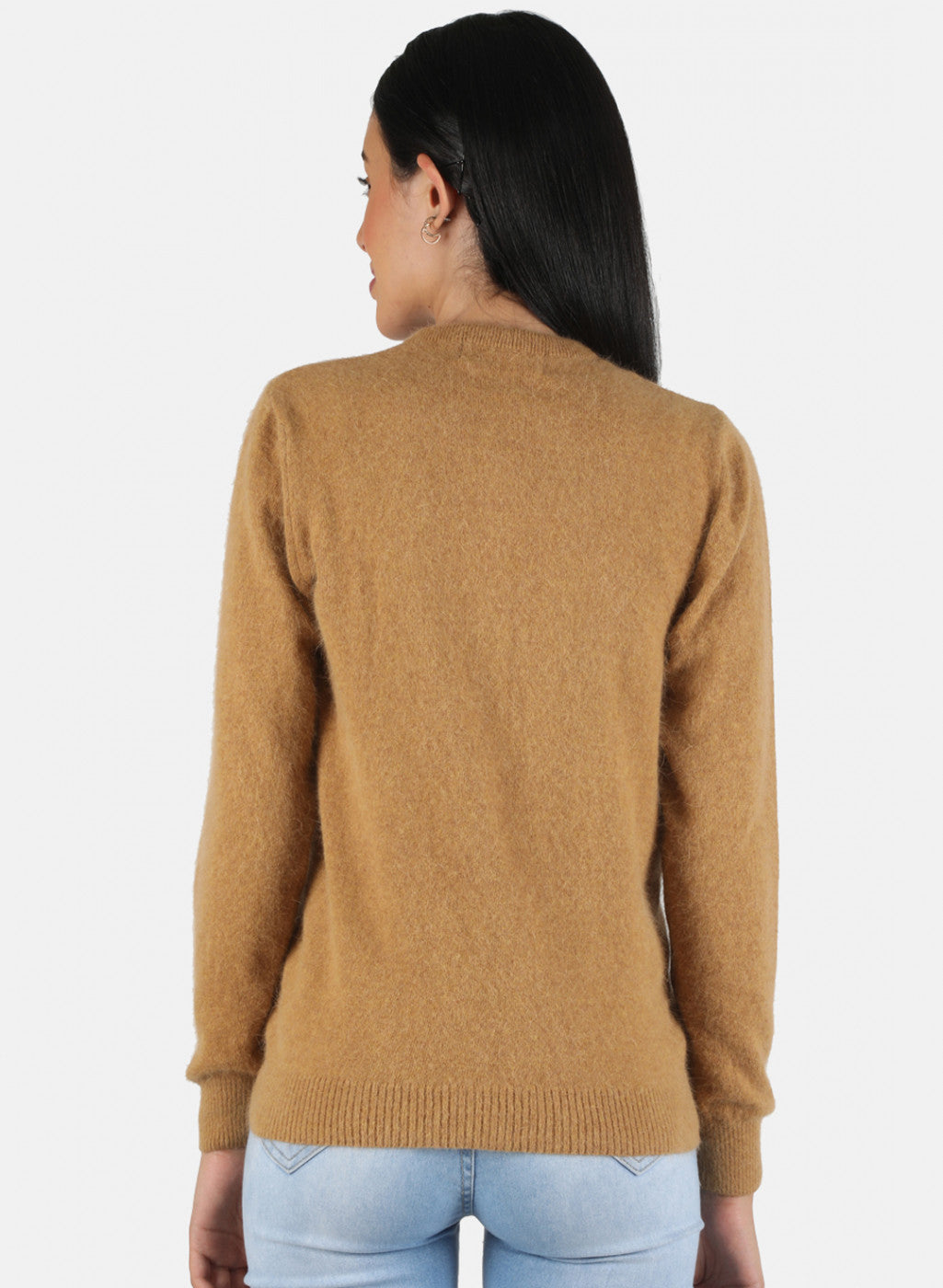 Women Brown Solid Cardigan