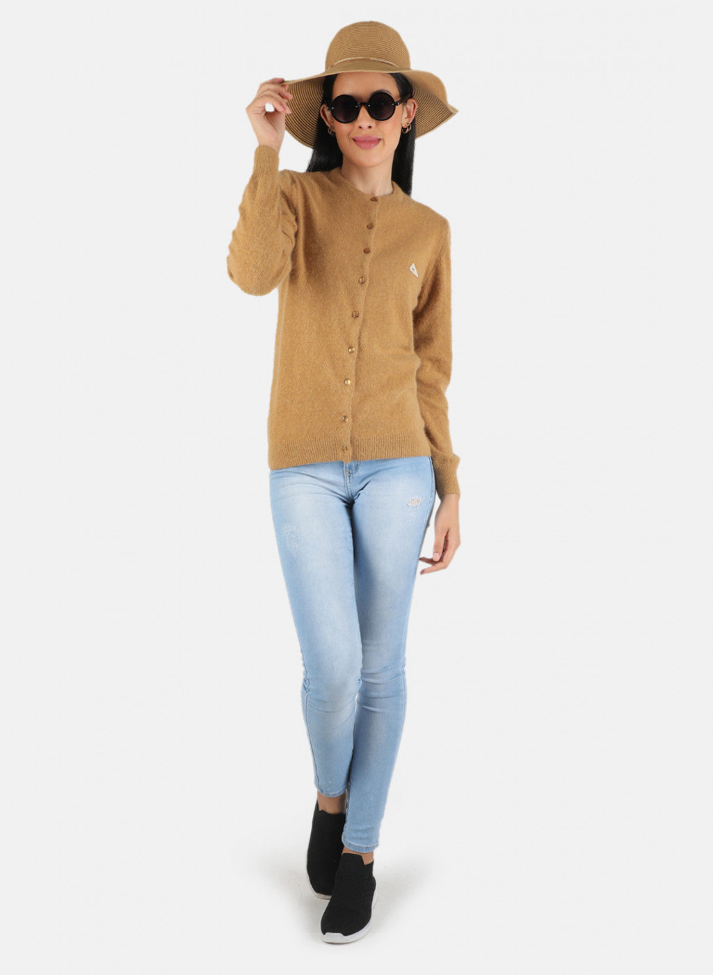 Women Brown Solid Cardigan