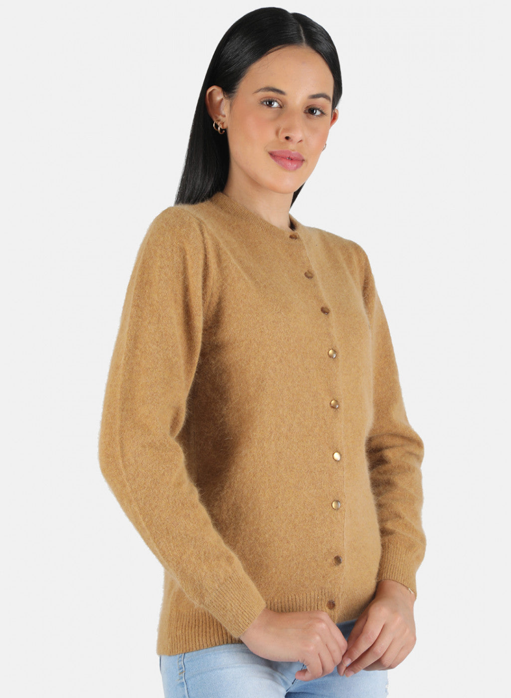 Women Brown Solid Cardigan