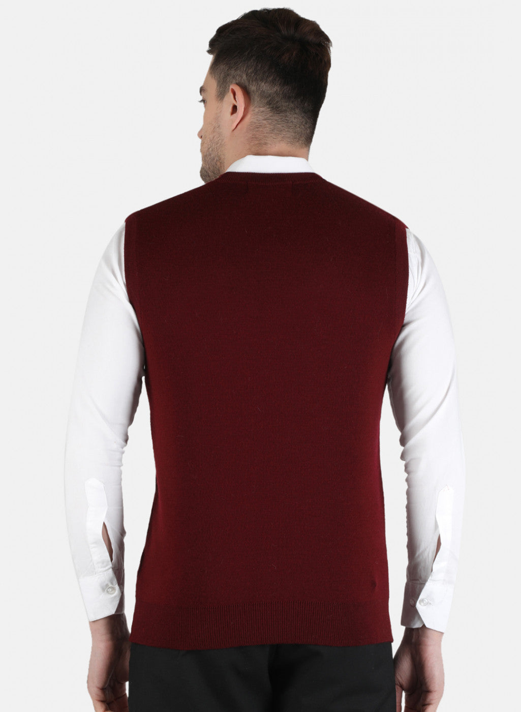 Men Maroon Solid Sweater