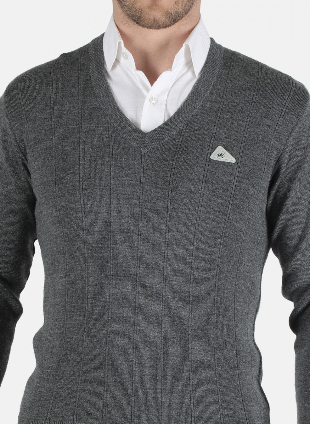 Men Grey Solid Pullover