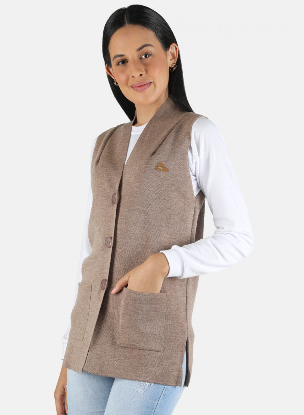 Women Brown Solid Cardigan