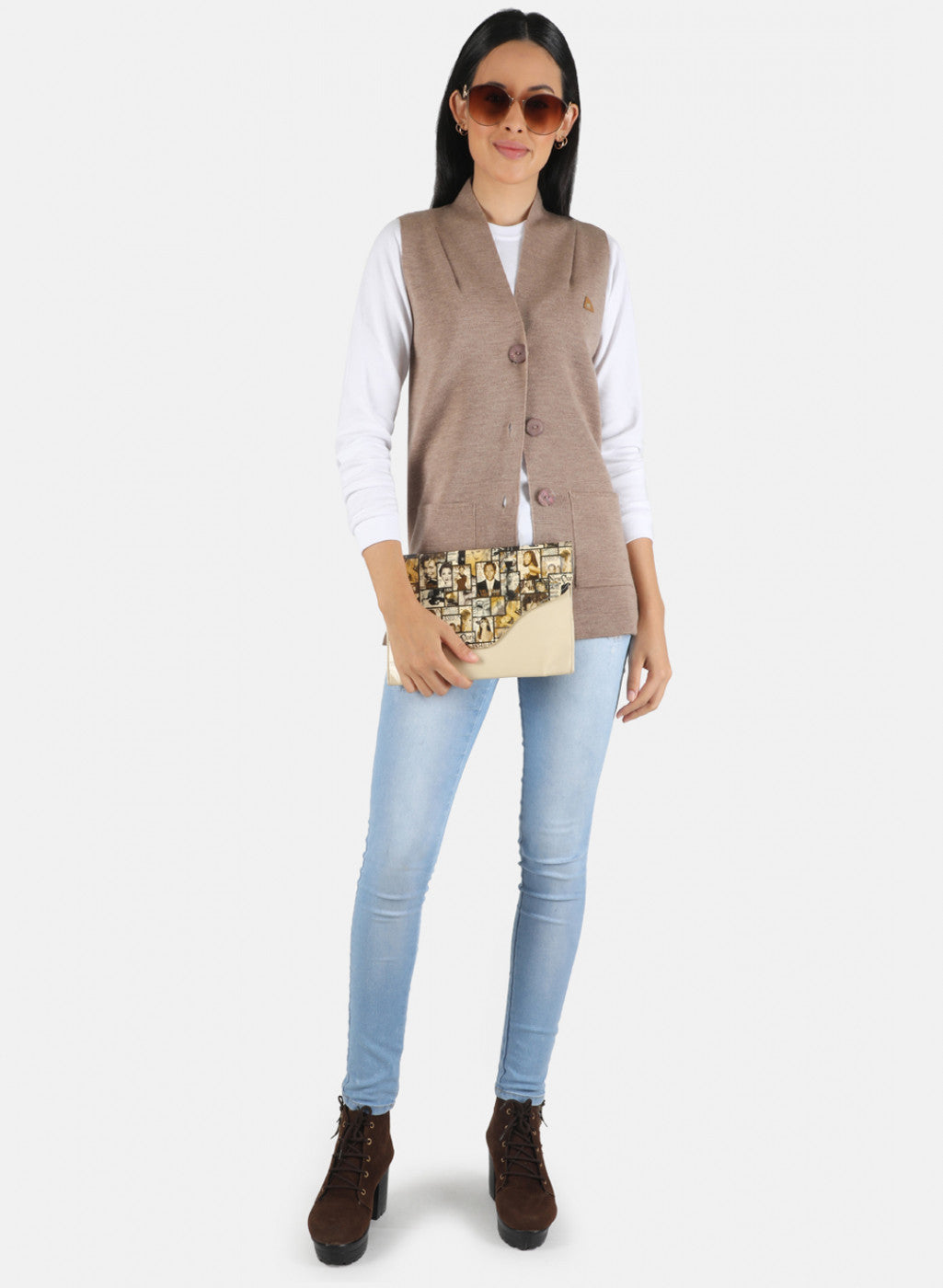 Women Brown Solid Cardigan