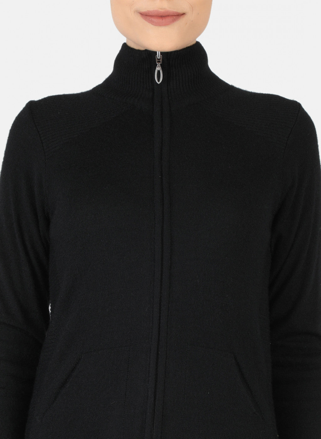 Women Black Solid Cardigan