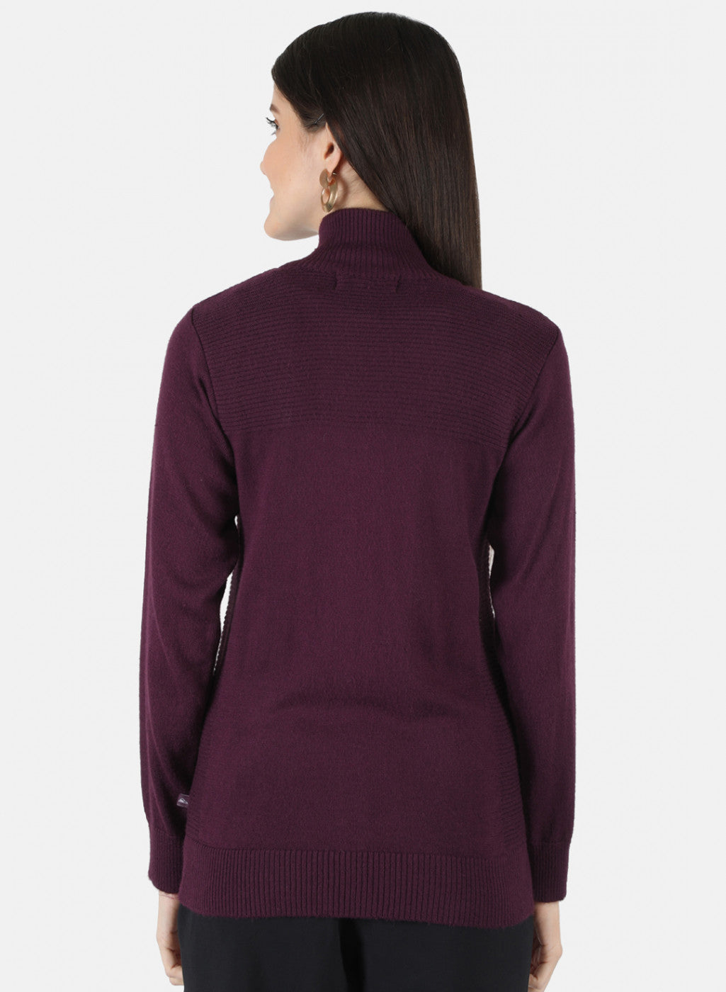 Women Purple Solid Cardigan