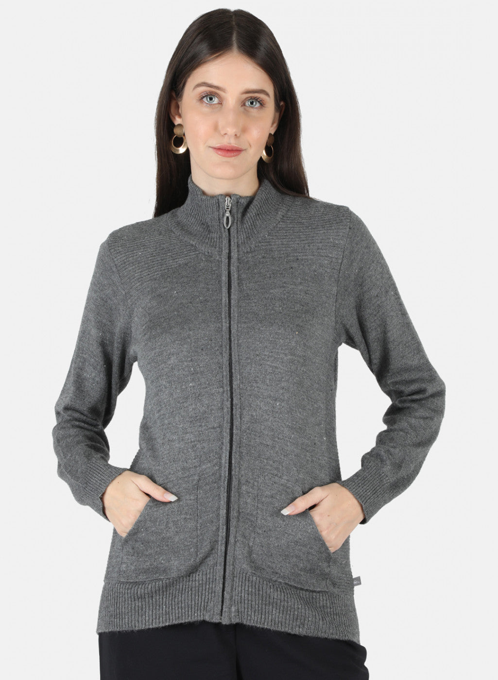 Women Grey Solid Cardigan